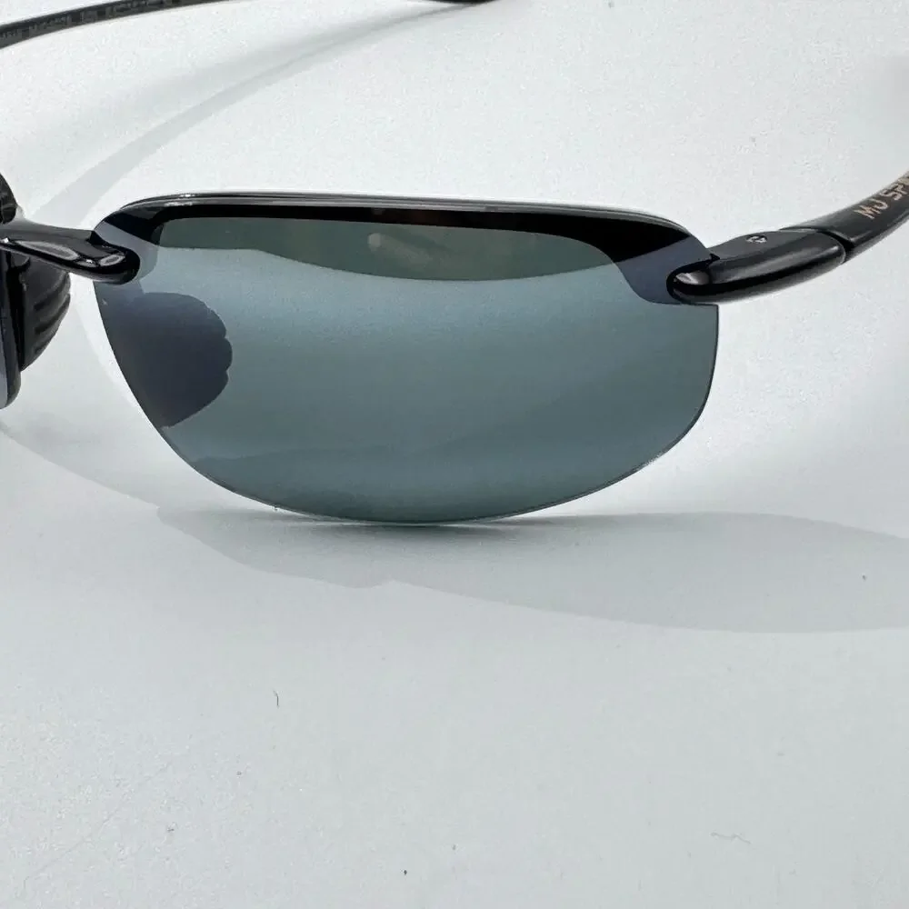 Maui Jim Sunglasses Ho'okipa MP MJ0407 001 Black Wrap Frame Gray Polarized Lens